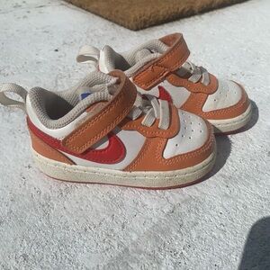 Nike Orange and Red Sneakers with Velcro Closure